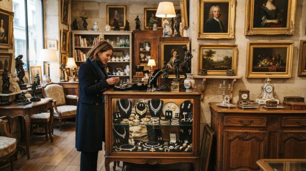 Découvrez les trésors des antiquaires : bijoux, meubles et art